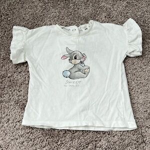 H&M Disney Thumper Bambi Shirt with Ruffle Sleeves